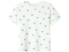 Name It t-shirt hvid med grønne hjerter